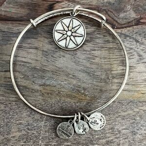 🍭6/$30 Alex and Ani Russian Silver Star of Venus  Energy Charm Bracelet